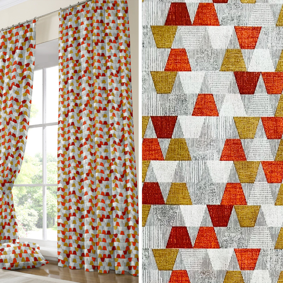 Έτοιμη Κουρτίνα με τρέσσα (200x250) Newhome Luca naranja