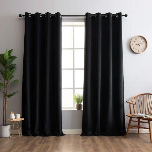 Έτοιμη Κουρτίνα με κρίκους (140x250) Newhome Matisse 801 Μαύρο