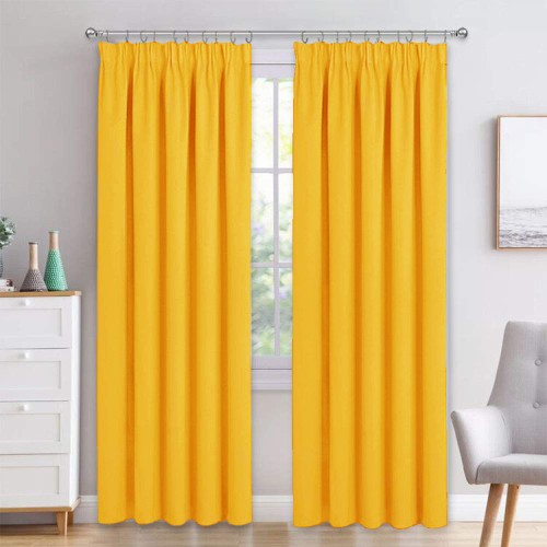 Έτοιμη Κουρτίνα με τρέσσα (140x250) Newhome Matisse 203 Σκούρο Κίτρινο