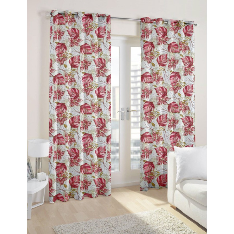 Έτοιμη Κουρτίνα με κρίκους (200x250) Newhome Miley Rojo