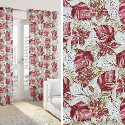 Έτοιμη Κουρτίνα με κρίκους (140x250) Newhome Miley Rojo