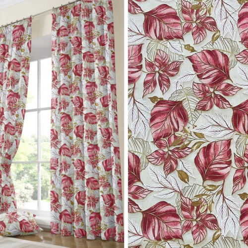 Έτοιμη Κουρτίνα με τρέσσα (137x250) Newhome Miley Rojo