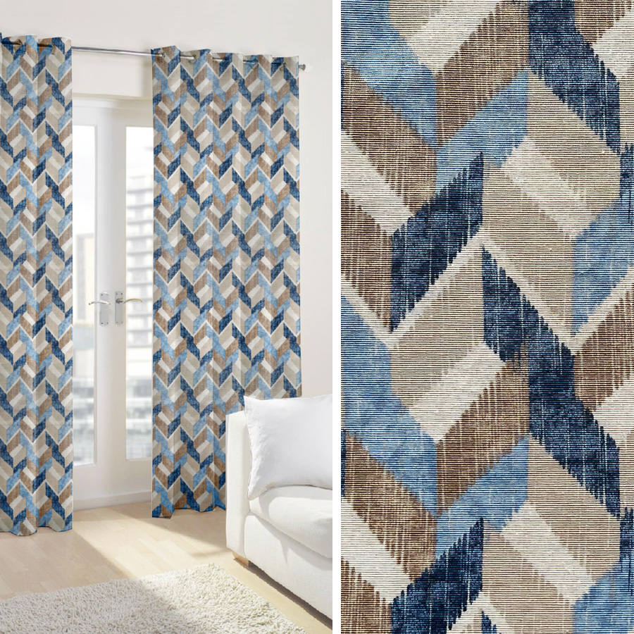 Έτοιμη Κουρτίνα με κρίκους (130x250) Newhome Nexus Azul