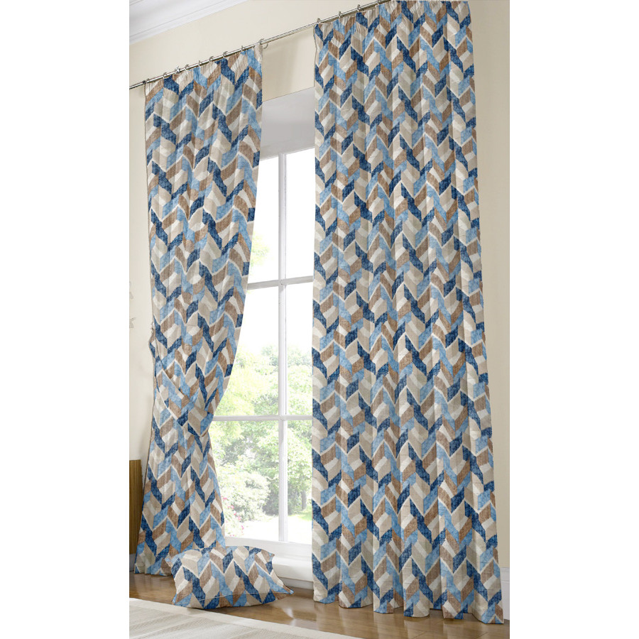 Έτοιμη Κουρτίνα με τρέσσα και δέστρα (137x250) Newhome Nexus Azul