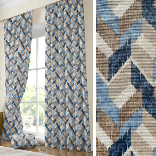 Έτοιμη Κουρτίνα με τρέσσα (275x250) Newhome Nexus Azul