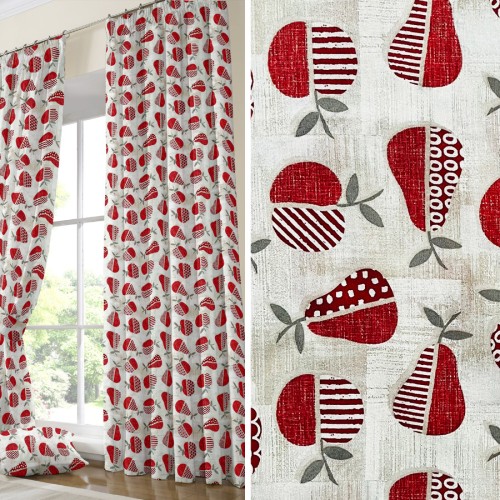 Έτοιμη Κουρτίνα με τρέσσα (200x250) Newhome Pome Rojo