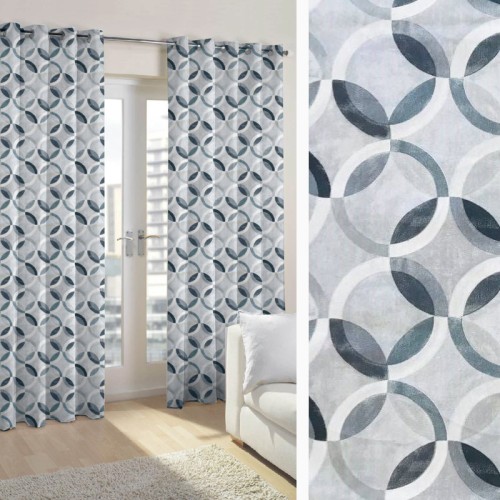 Έτοιμη Κουρτίνα με κρίκους (200x250) Newhome Ritmo Gris
