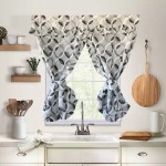 Έτοιμη κουρτίνα Κρουαζέ για Κουζίνα (130x120) NEWHOME Ritmo Gris