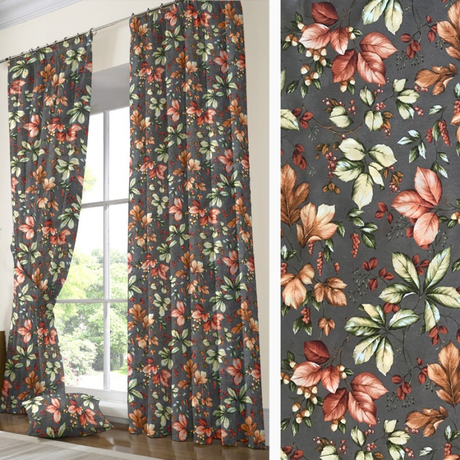 Έτοιμη Κουρτίνα με τρέσσα (137x250) Newhome Roble chocolate