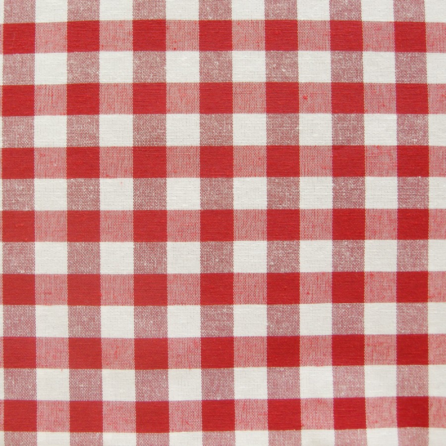 Έτοιμη Κουρτίνα με τρέσσα (200x250) Newhome Zafiro rojo καρώ κόκκινο