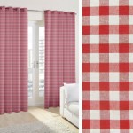 Έτοιμη Κουρτίνα με κρίκους (140x250) Καρώ κόκκινο Newhome Zafiro rojo