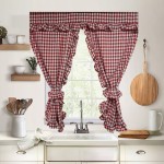 Έτοιμη κουρτίνα Κρουαζέ για Κουζίνα (130x120) NEWHOME Zafiro rojo καρώ κόκκινο
