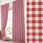 Έτοιμη Κουρτίνα με τρέσσα (137x250) Newhome Zafiro rojo καρώ κόκκινο