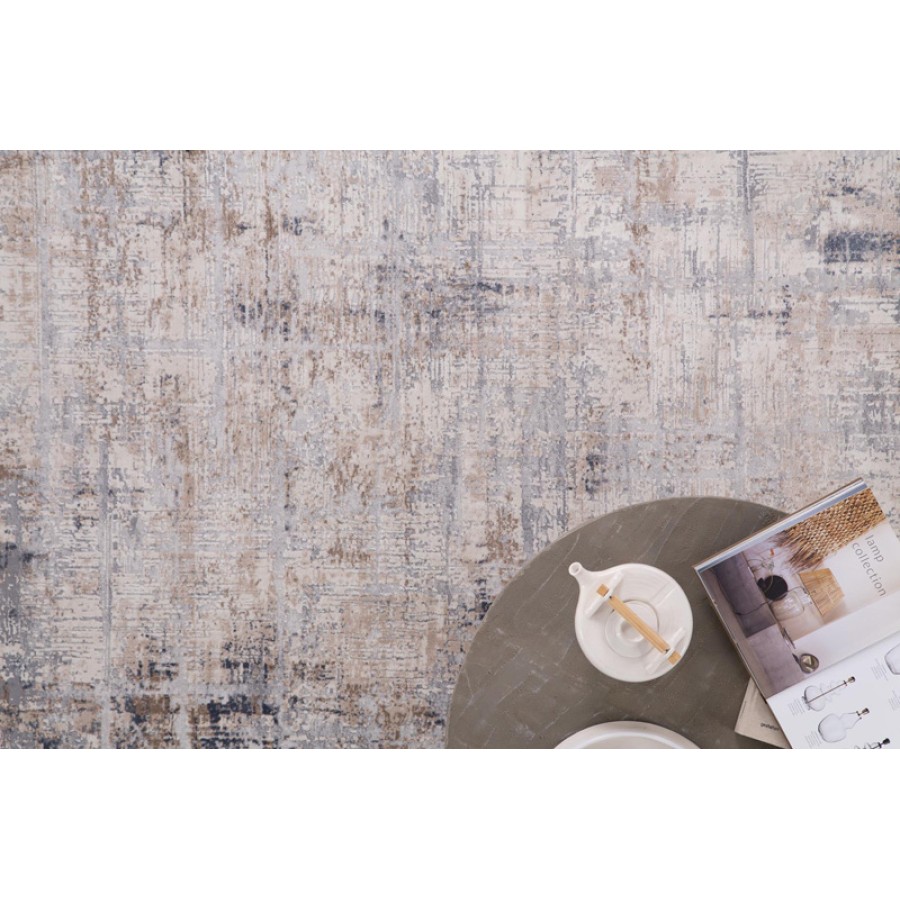 Χαλί Στρογγυλό-Ροτόντα (Διάμετρος 160) Ανάγλυφο Μηχανοποίητο Royal Carpet Allure 20175 γκρι/καφέ