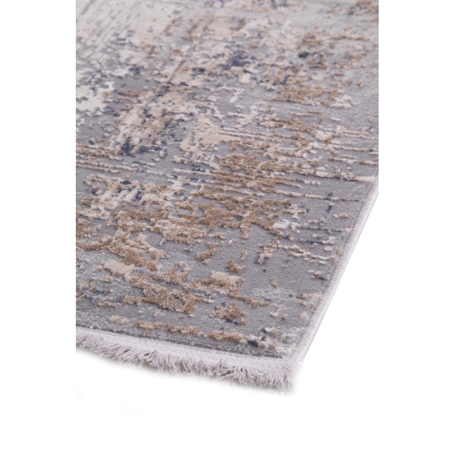 Χαλί Στρογγυλό-Ροτόντα (Διάμετρος 160) Ανάγλυφο Μηχανοποίητο Royal Carpet Allure 20175 γκρι/καφέ