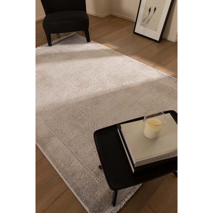 Χαλί (140x200) Ανάγλυφο Μηχανοποίητο Royal Carpet Allure 37538 μπεζ/γκρι