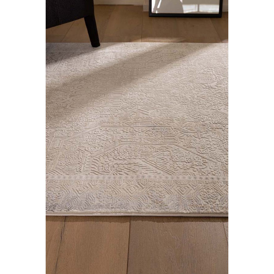 Χαλί (140x200) Ανάγλυφο Μηχανοποίητο Royal Carpet Allure 37538 μπεζ/γκρι
