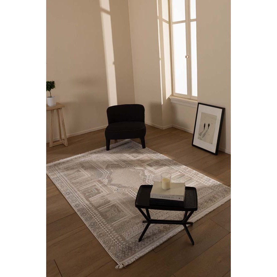 Χαλί (160x230) Ανάγλυφο Μηχανοποίητο Royal Carpet Allure 37601 μπεζ/γκρι