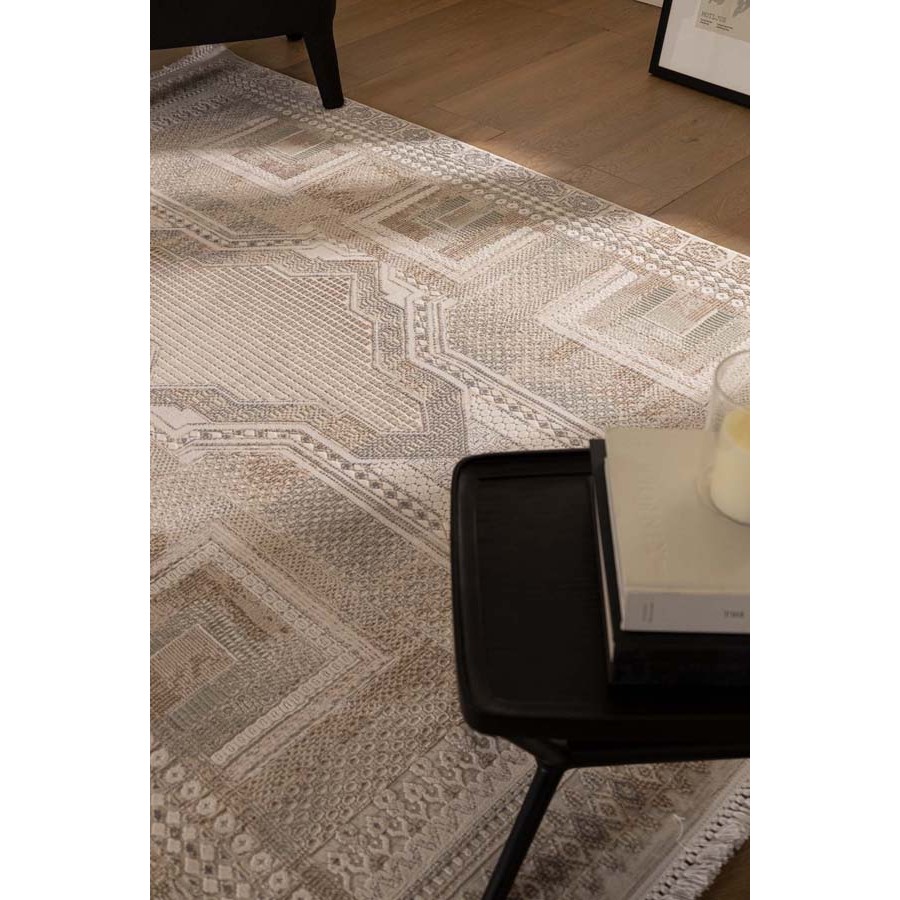 Χαλί (160x230) Ανάγλυφο Μηχανοποίητο Royal Carpet Allure 37601 μπεζ/γκρι