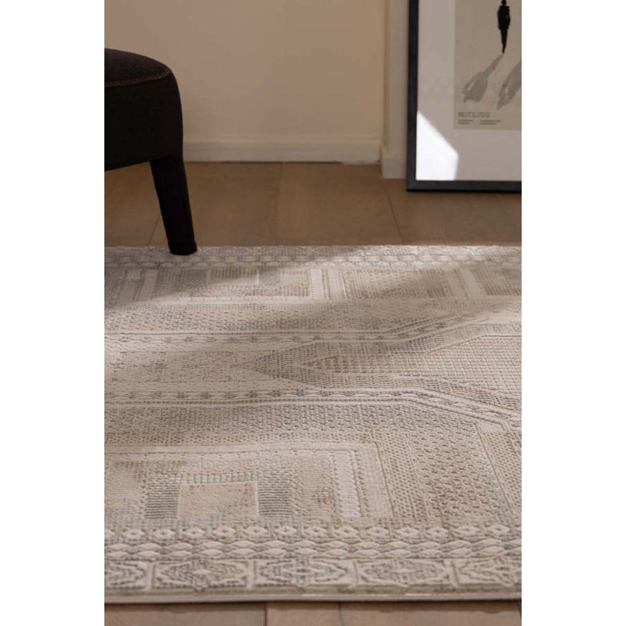 Χαλί (160x230) Ανάγλυφο Μηχανοποίητο Royal Carpet Allure 37601 μπεζ/γκρι