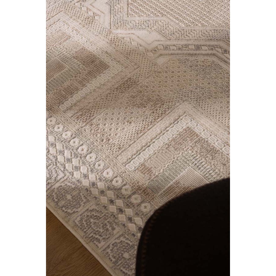 Χαλί (160x230) Ανάγλυφο Μηχανοποίητο Royal Carpet Allure 37601 μπεζ/γκρι