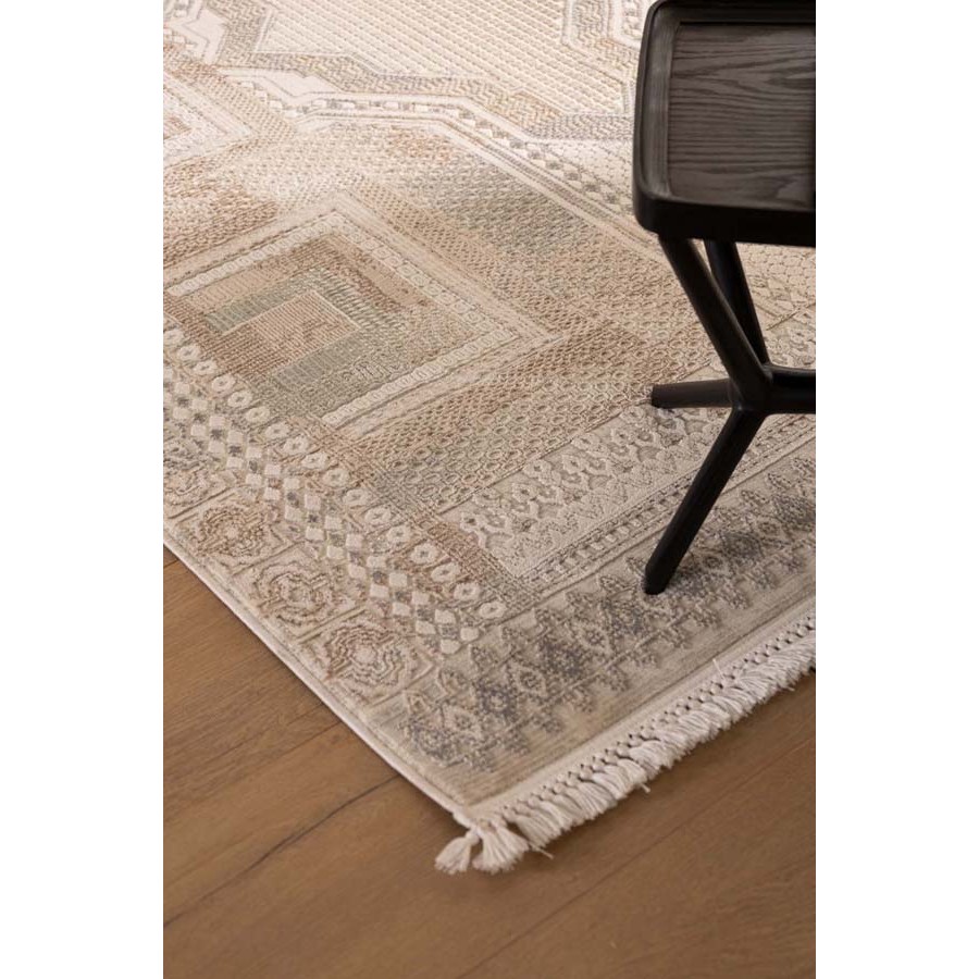 Χαλί (160x230) Ανάγλυφο Μηχανοποίητο Royal Carpet Allure 37601 μπεζ/γκρι
