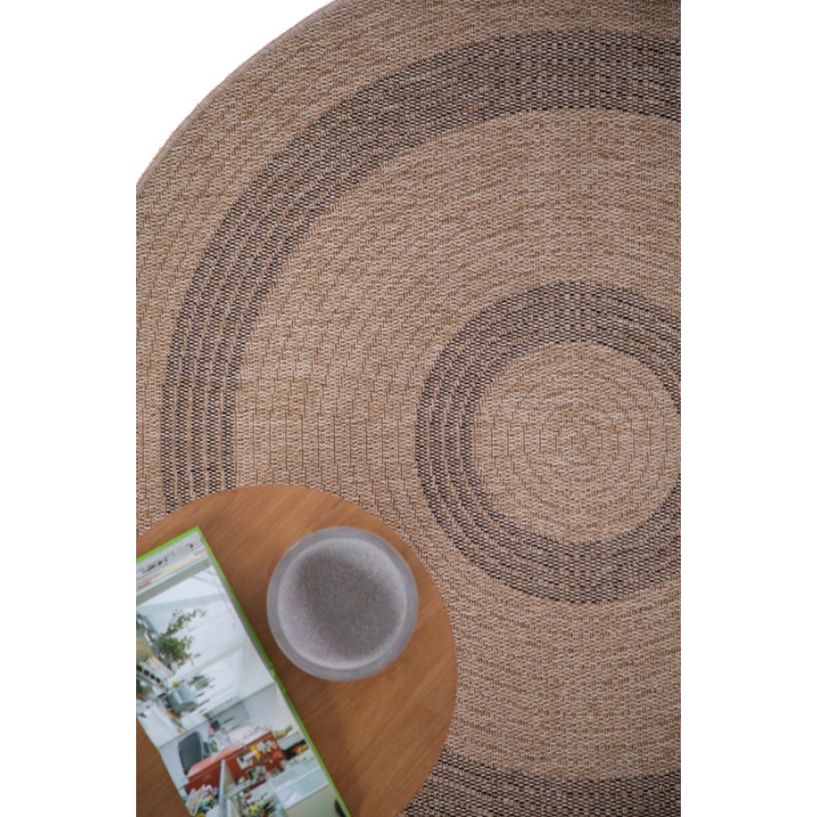 Χαλί από Φυσική Γιούτα Στρογγυλό (Διαμέτρου 160 εκ.) Royal Carpet Avanos 8866 Black