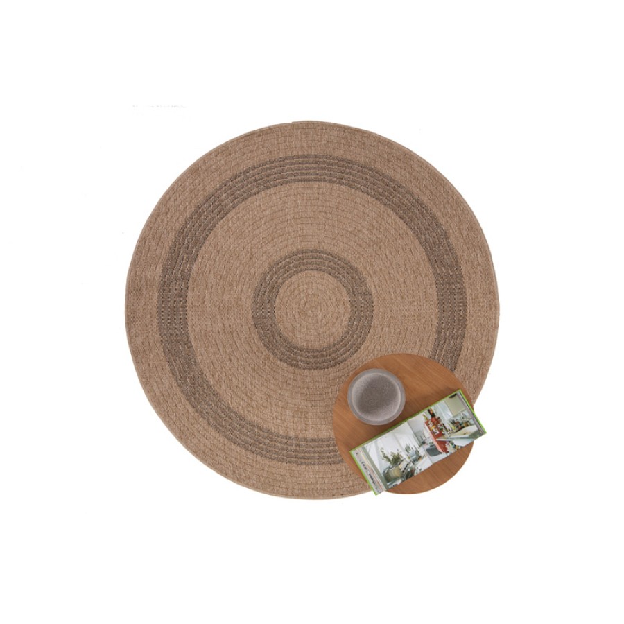 Χαλί από Φυσική Γιούτα Στρογγυλό (Διαμέτρου 160 εκ.) Royal Carpet Avanos 8866 Black