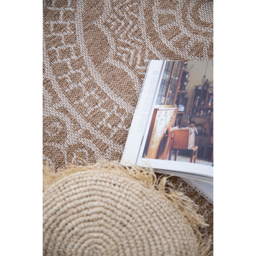 Χαλί από Φυσική Γιούτα Στρογγυλό (Διαμέτρου 240 εκ.) Royal Carpet Avanos 8893 White