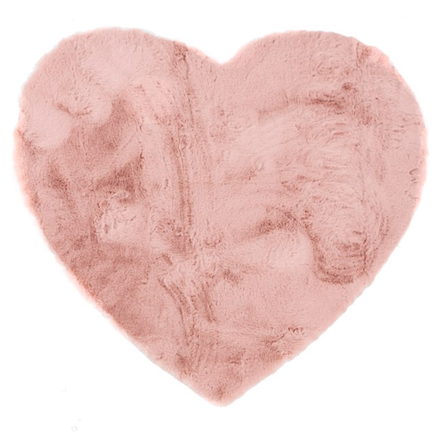Παιδικό χαλί (100x100) Γούνινο με σχήμα Καρδιά Royal Carpet Bunny Kids Heart pink
