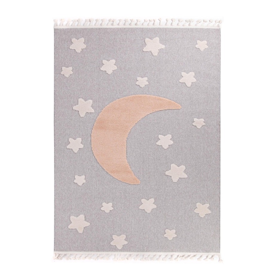 Χαλί Παιδικό (160x230) Ανάγλυφo Royal Carpet Lila Kids 09 με φεγγάρι