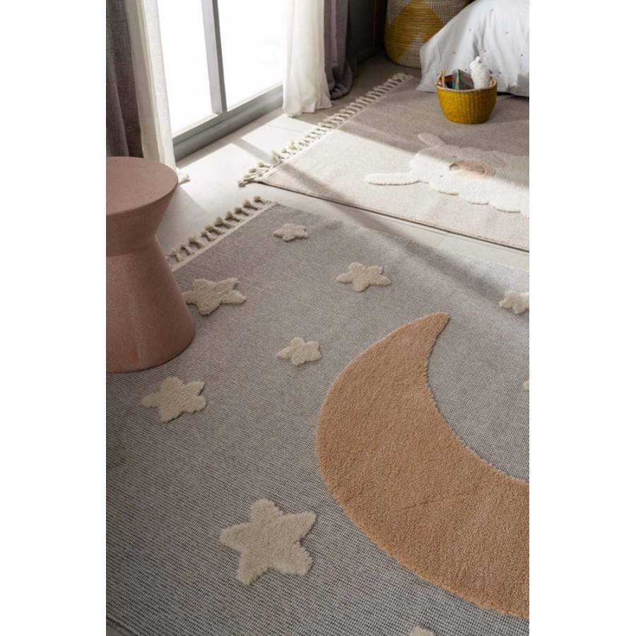 Χαλί Παιδικό (160x230) Ανάγλυφo Royal Carpet Lila Kids 09 με φεγγάρι