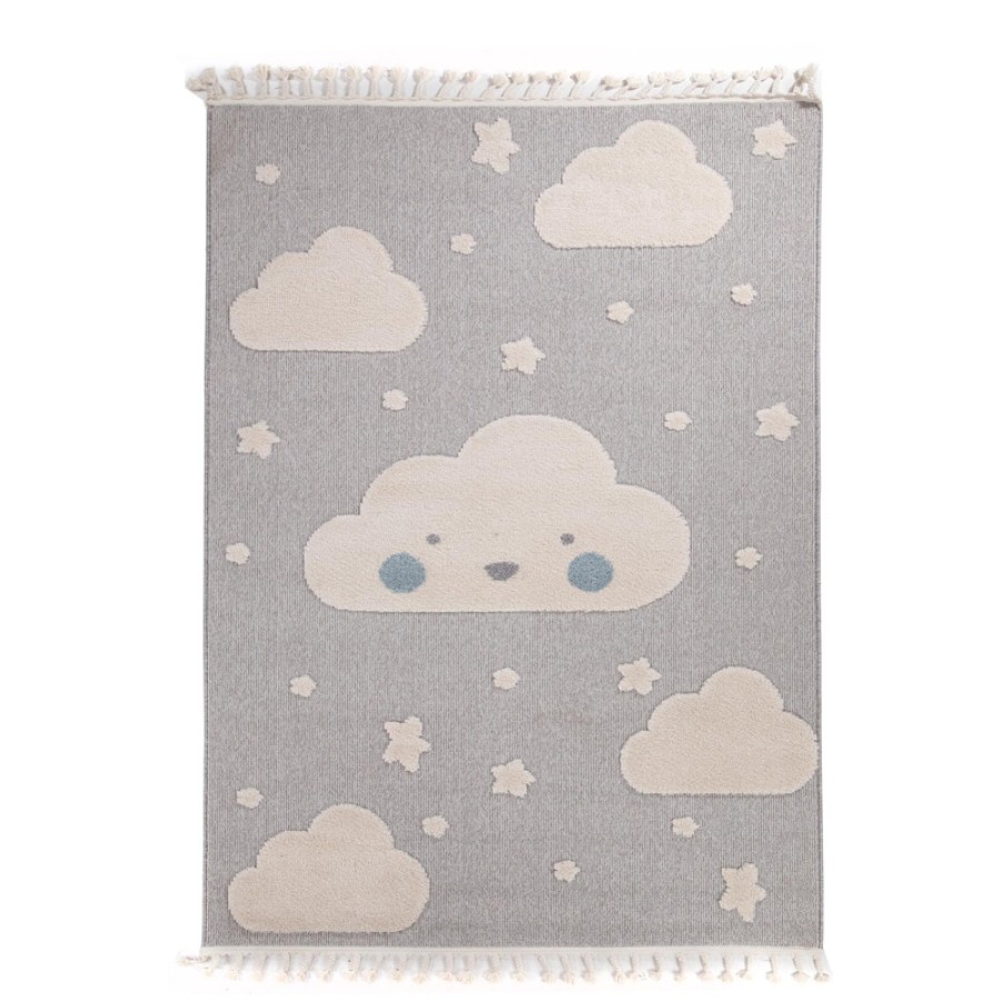 Χαλί Παιδικό (160x230) Ανάγλυφo Royal Carpet Lila Kids 10 με συννεφάκια