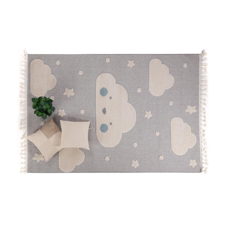 Χαλί Παιδικό (160x230) Ανάγλυφo Royal Carpet Lila Kids 10 με συννεφάκια