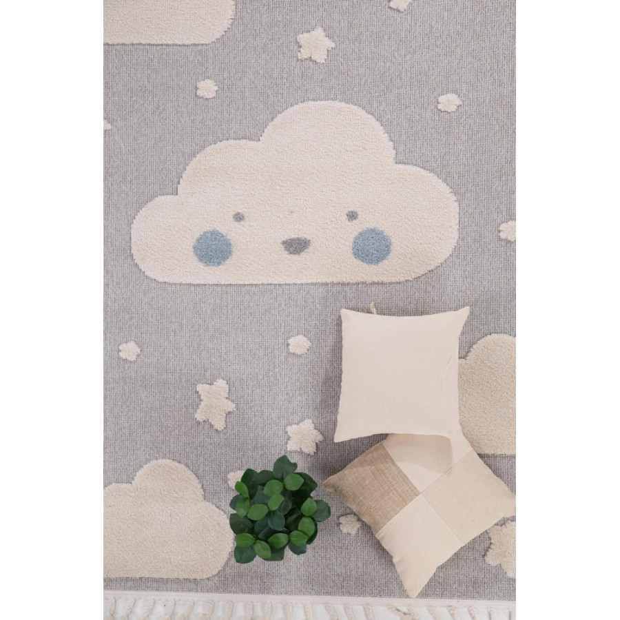 Χαλί Παιδικό (160x230) Ανάγλυφo Royal Carpet Lila Kids 10 με συννεφάκια