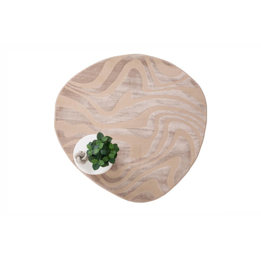 Χαλί με σχήμα (133x133) Μοντέρνο Ανάγλυφο Μηχανοποίητο Royal Carpet Organic Shape 265 beige