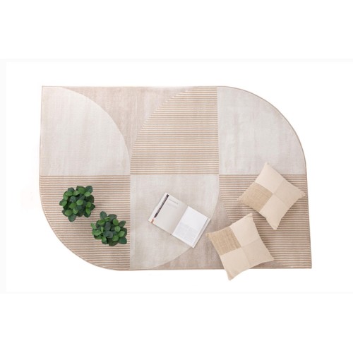 Χαλί με σχήμα (160x230) Μοντέρνο Ανάγλυφο Μηχανοποίητο Royal Carpet Organic Shape 266 cream