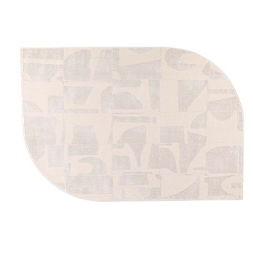Χαλί με σχήμα (200x290) Μοντέρνο Ανάγλυφο Μηχανοποίητο Royal Carpet Organic Shape 620A cream
