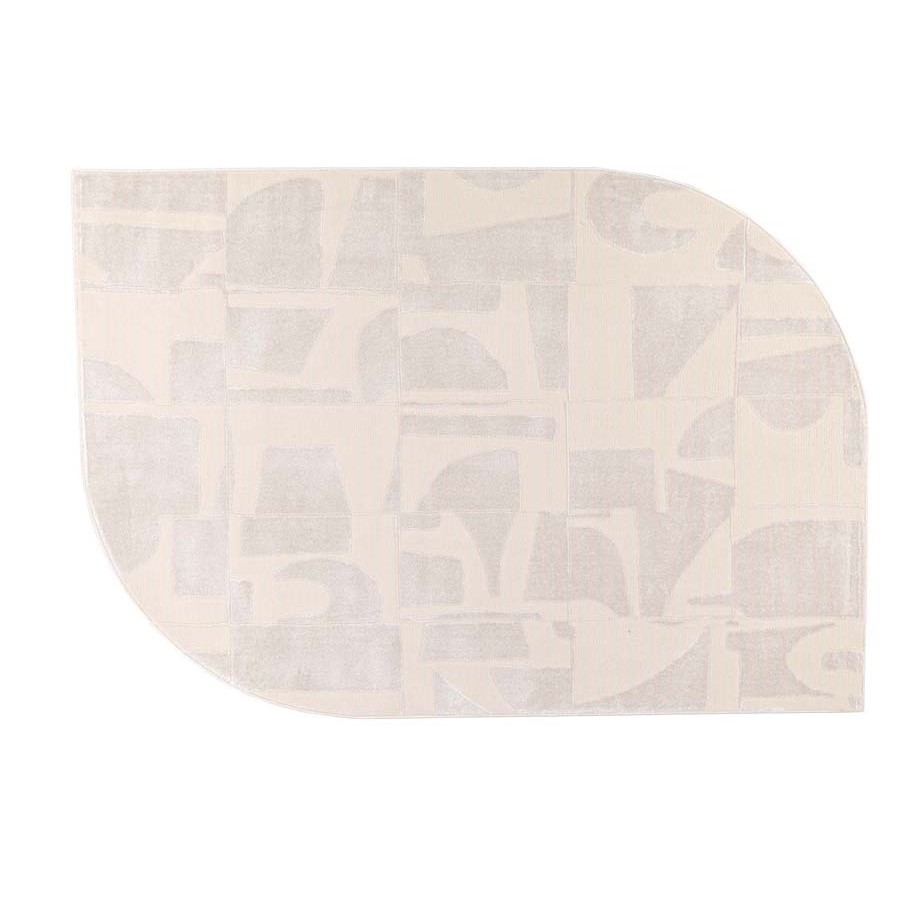 Χαλί με σχήμα (133x190) Μοντέρνο Ανάγλυφο Μηχανοποίητο Royal Carpet Organic Shape 620A cream