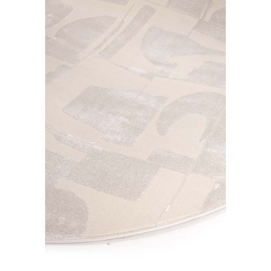 Χαλί με σχήμα (133x190) Μοντέρνο Ανάγλυφο Μηχανοποίητο Royal Carpet Organic Shape 620A cream