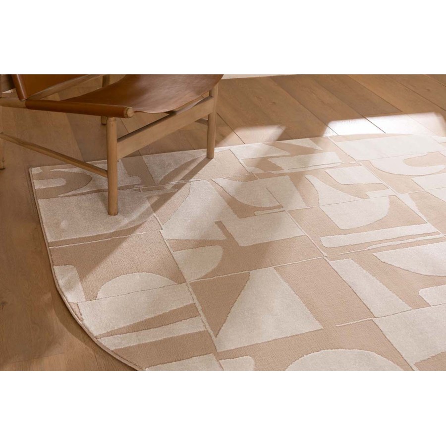 Χαλί με σχήμα (160x230) Μοντέρνο Ανάγλυφο Μηχανοποίητο Royal Carpet Organic Shape 620Β cream (μπεζ)