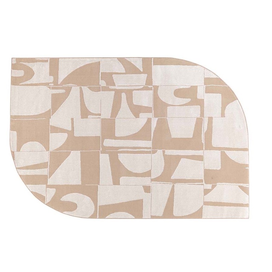 Χαλί με σχήμα (160x230) Μοντέρνο Ανάγλυφο Μηχανοποίητο Royal Carpet Organic Shape 620Β cream (μπεζ)