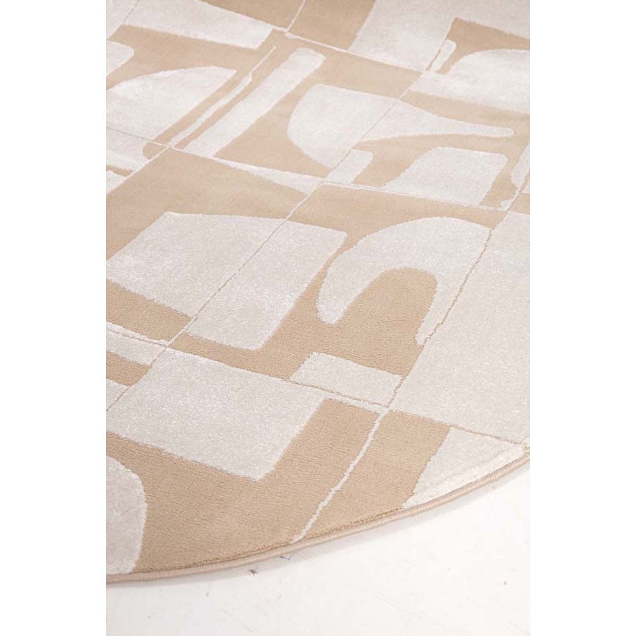 Χαλί με σχήμα (160x230) Μοντέρνο Ανάγλυφο Μηχανοποίητο Royal Carpet Organic Shape 620Β cream (μπεζ)