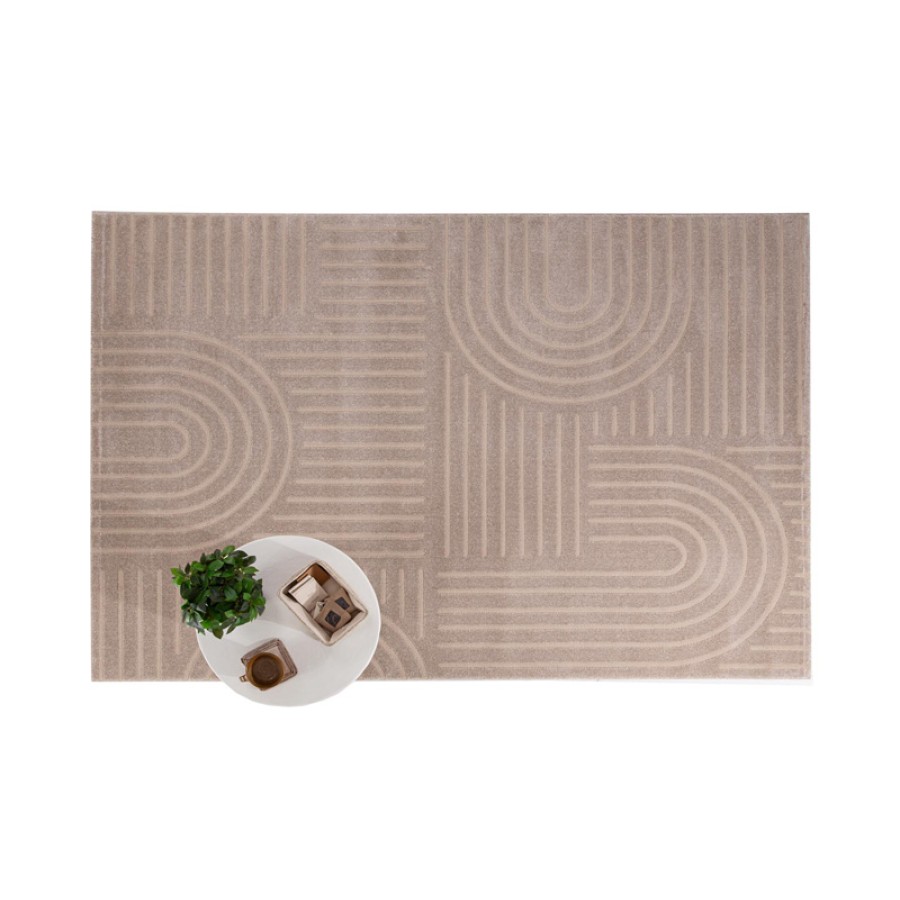 Χαλί Μοντέρνο Ανάγλυφο (160x230) Μηχανοποίητο Royal Carpet Organic 588 beige