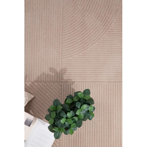 Χαλί Μοντέρνο Ανάγλυφο (133x190) Μηχανοποίητο Royal Carpet Organic 591 beige