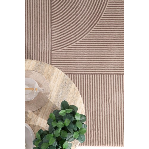 Χαλί Μοντέρνο Ανάγλυφο (200x290) Μηχανοποίητο Royal Carpet Organic 591 dark beige