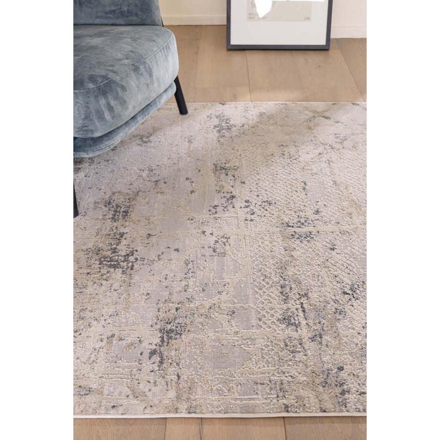 Χαλί Μοντέρνο (200x290) Ανάγλυφο Μηχανοποίητο Royal Carpet Silky 344A grey