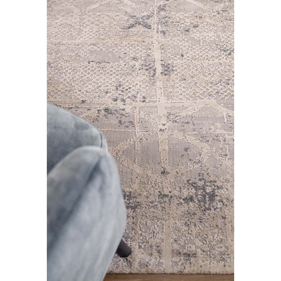 Χαλί Μοντέρνο (200x290) Ανάγλυφο Μηχανοποίητο Royal Carpet Silky 344A grey