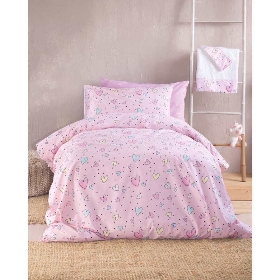 Μαξιλαροθήκες ζέυγος (50x70) Rythmos Symbol Pop Hearts Ροζ