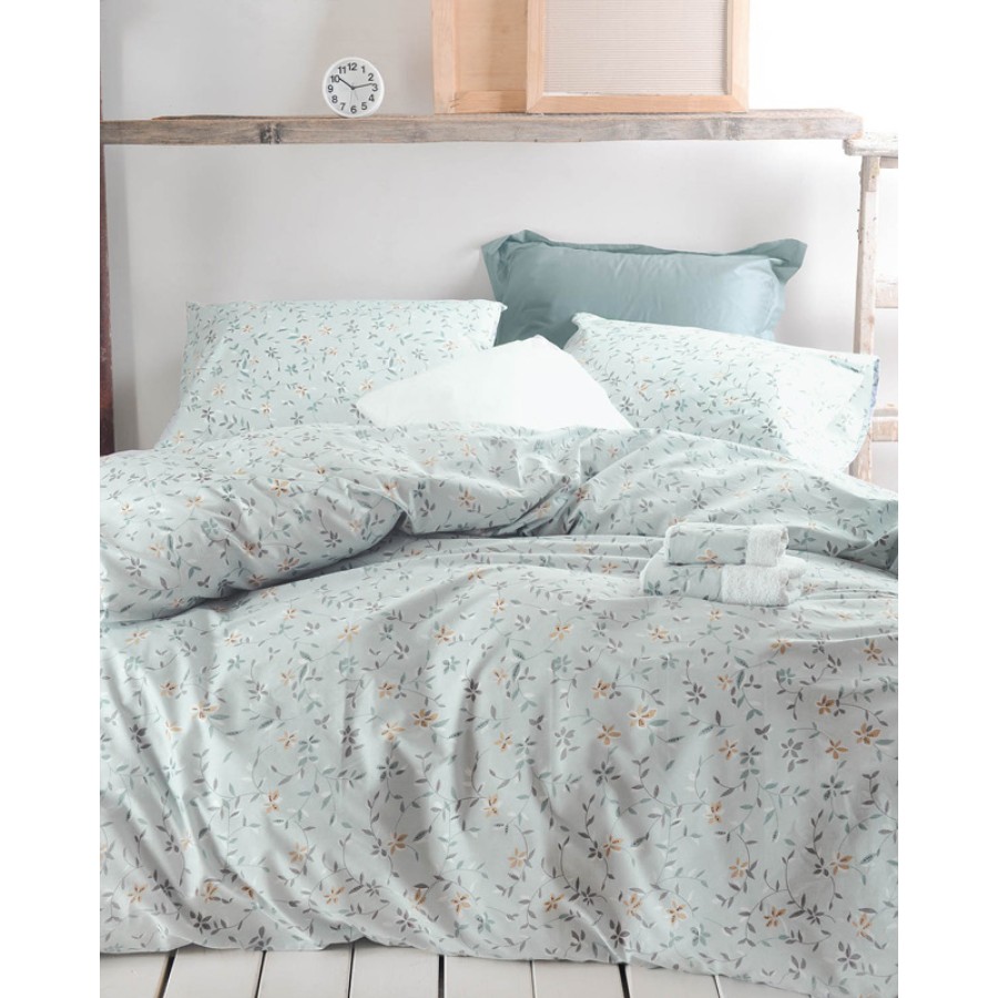 Σετ σεντόνια Υπέρδιπλα (230x270) Βαμβακερά Rythmos Symbol Carlin Μπλε